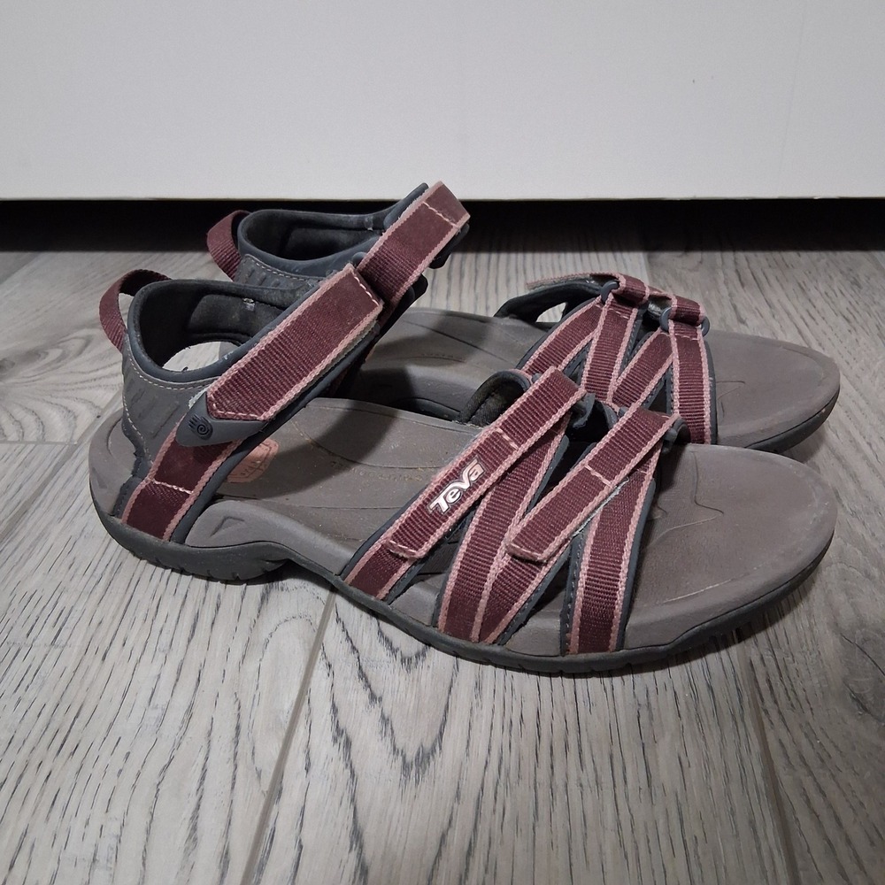 Teva Tirra Sandals Womens 6.5 Plum Gray Multi Strap Sport Hiking Water Shoes